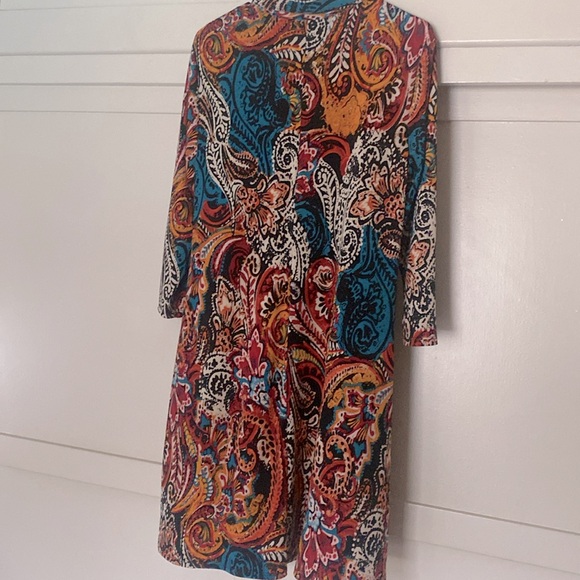 MSK PAISLEY PRINT 3/4 SLEEVE O-RING ZIP SIZE LARGE 🌟EUC🌟 - Picture 6 of 14